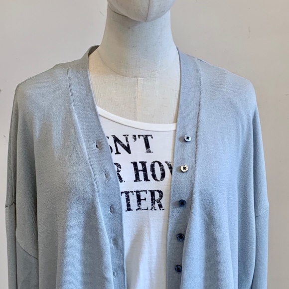Zara Women’s Buttoned Knit Cardigan Blue Grey Relaxed Size Size S - Picture 2 of 12